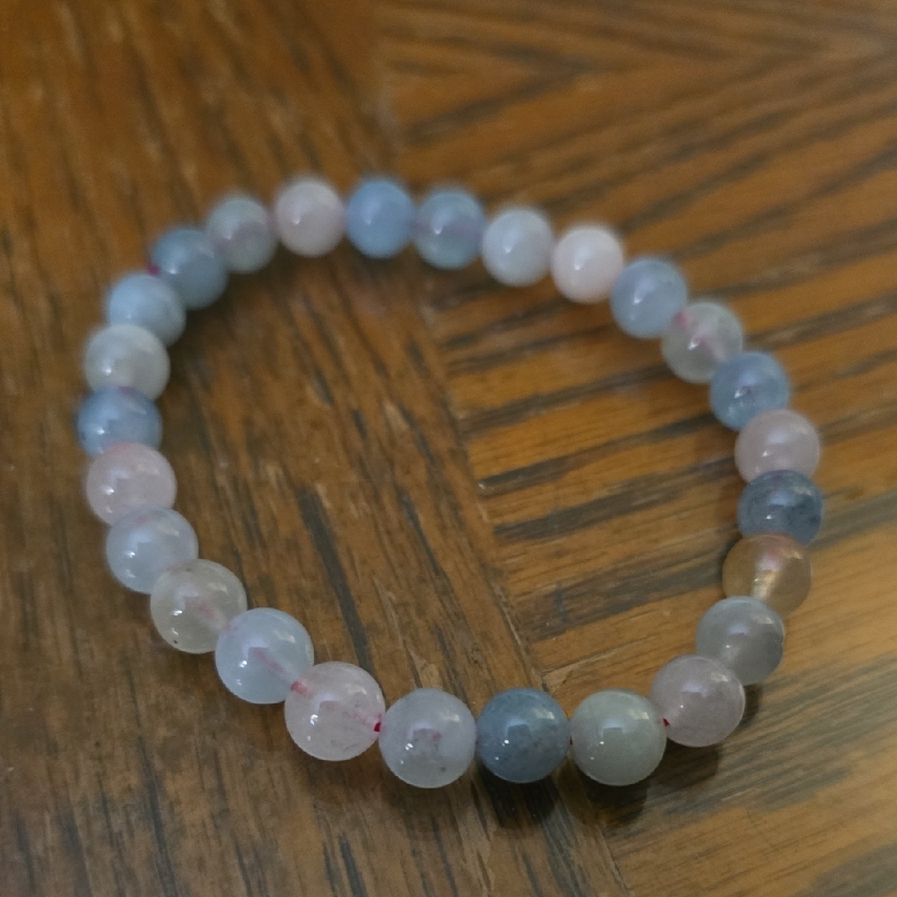 Genuine Morganite Stretchy Bracelet